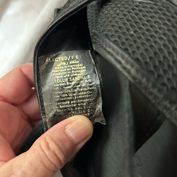 NWT SELECTED FEMME Nollie Chunky Sandals Leather Platform Black 40 US 9 - Picture 12 of 14